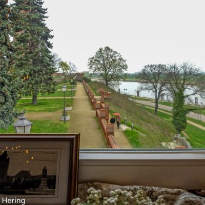Tangermuende Blick Aus Dem Schloss Restaurant Auf Die Elbe