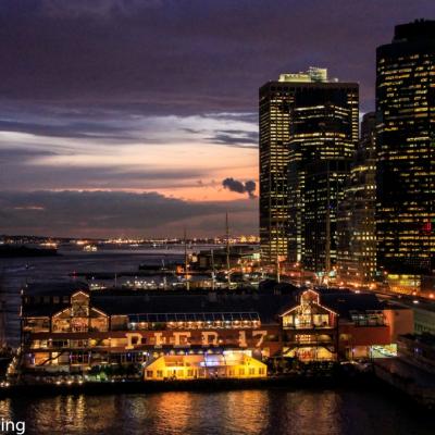 Pier 17 Am East River Downtown Manhattan Bei Nacht