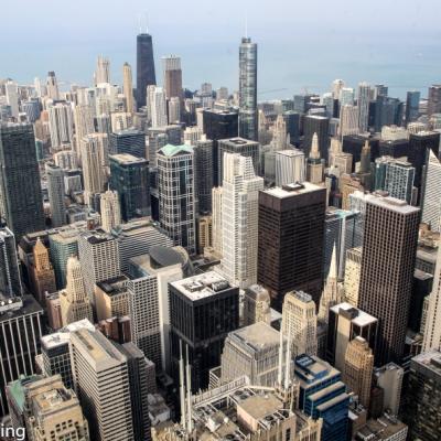 Blick Vom Willis Tower Nach Nord Osten Mit Hancock Tower Im Hintergrund